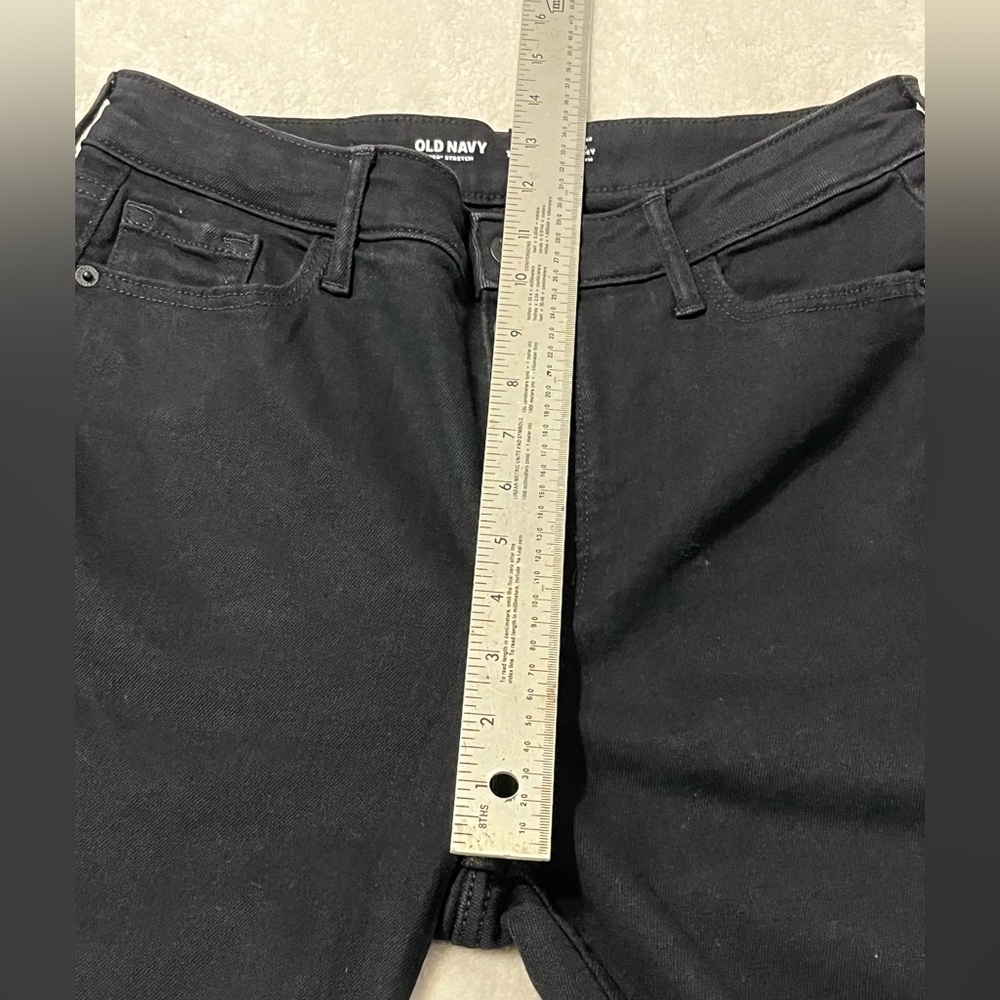 Women’s Old Navy Y2K Black Extra High Rise Rockstar Super Skinny Jeans. Size 10 - Picture 14 of 16